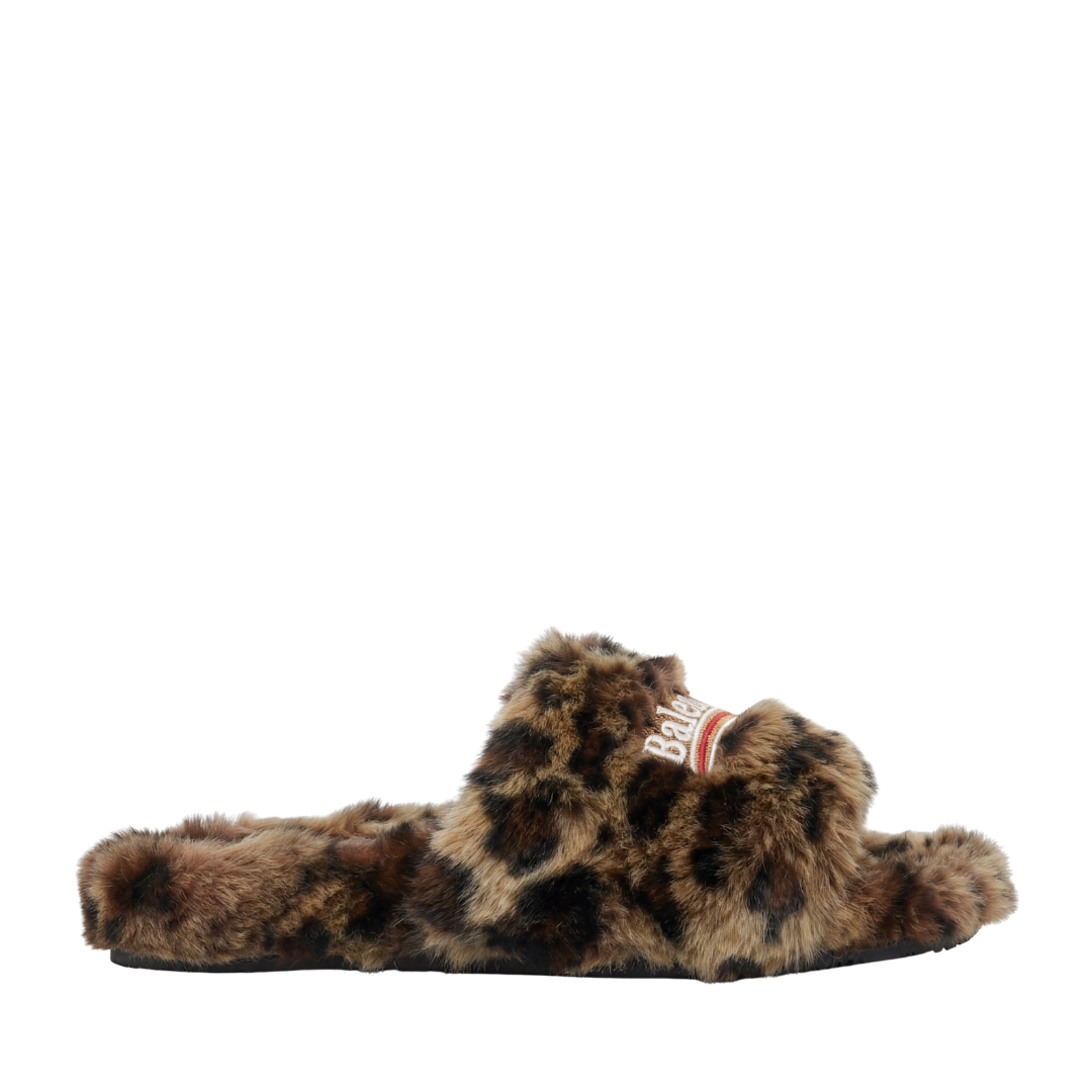 Balenciaga Leopard Fur Slides