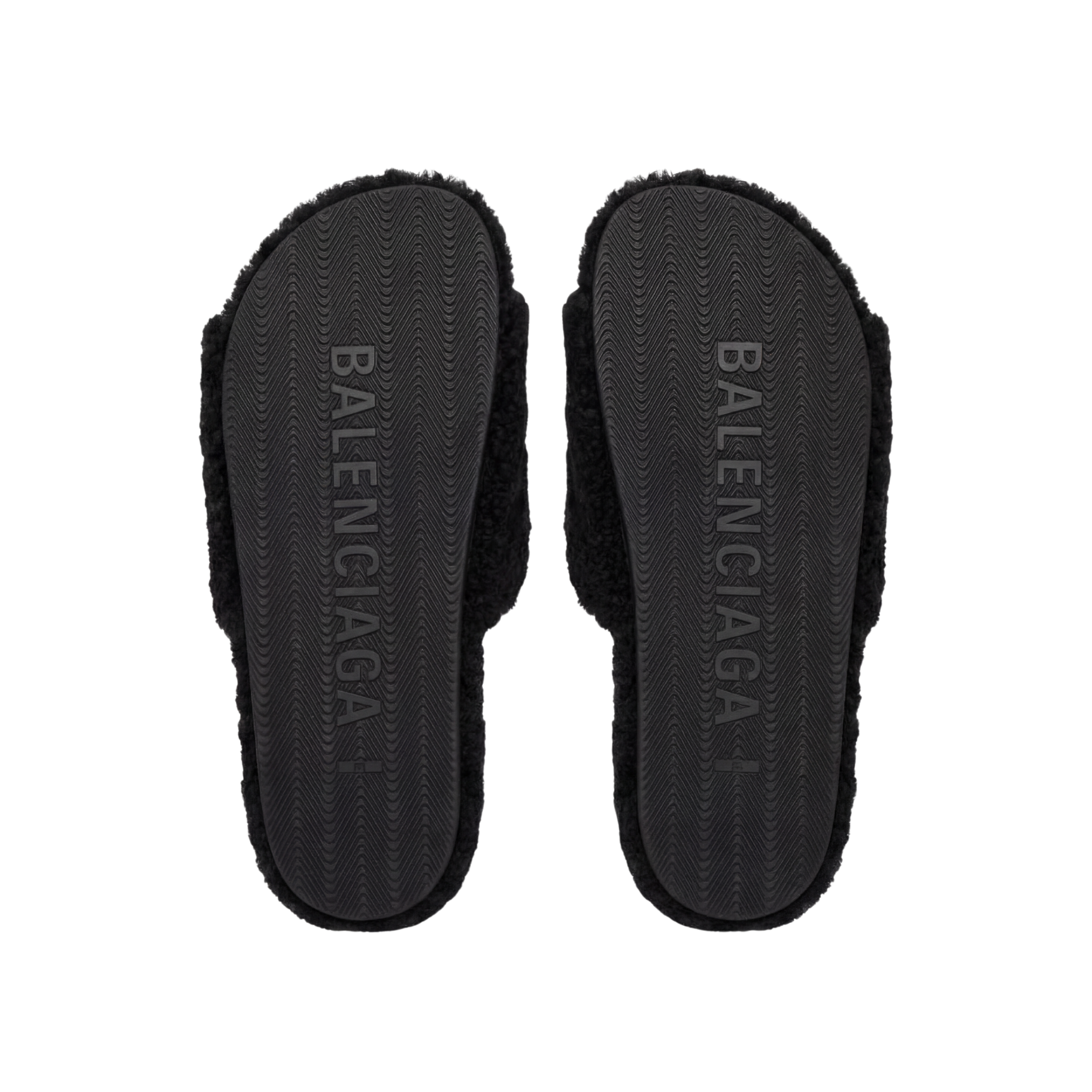 Balenciaga Black Fur Slides