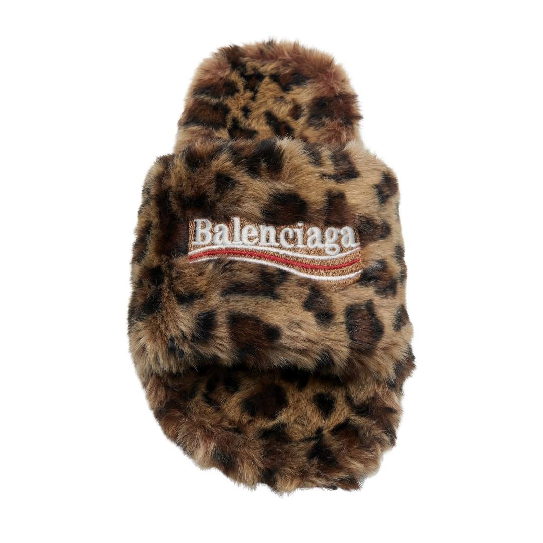 Balenciaga Leopard Fur Slides