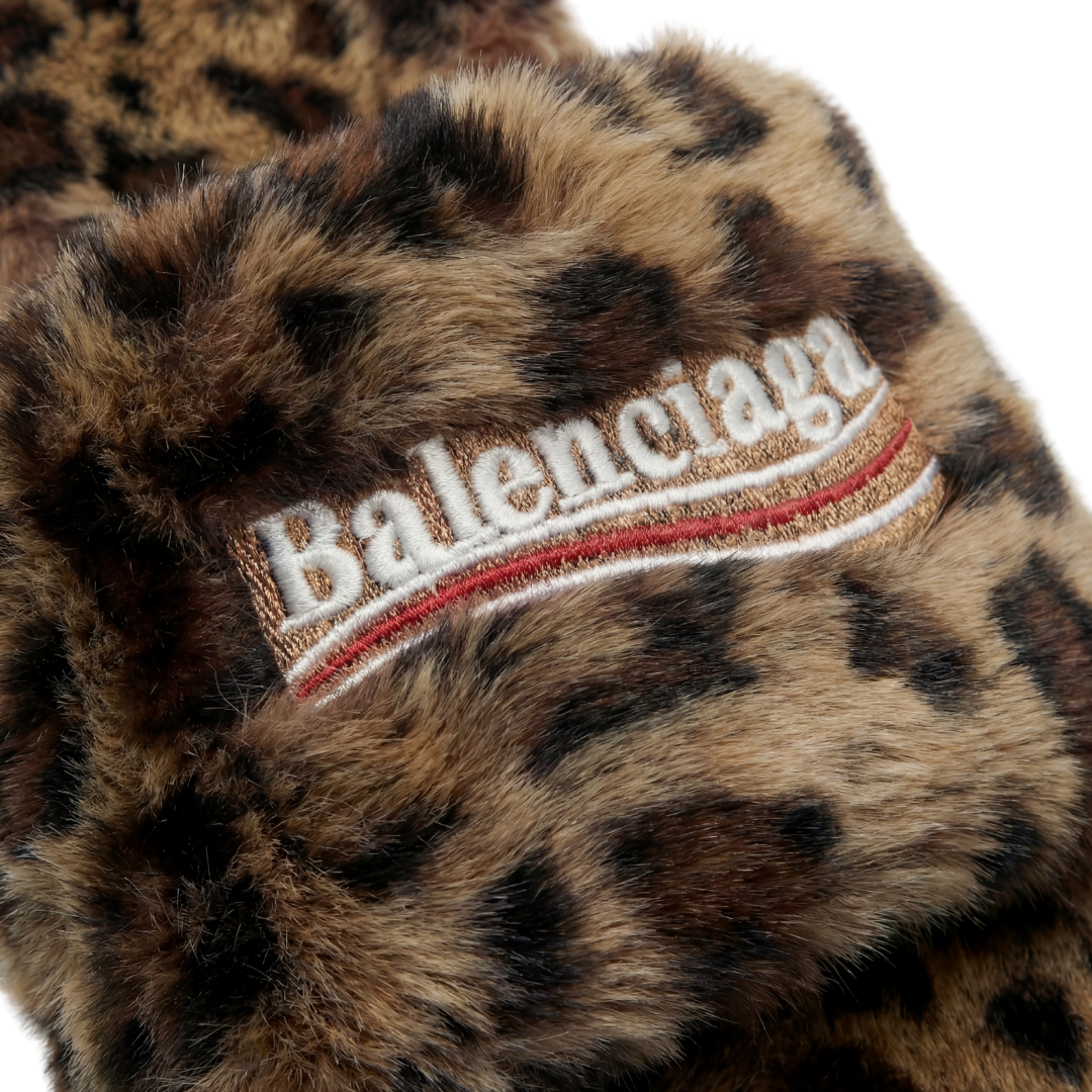 Balenciaga Leopard Fur Slides