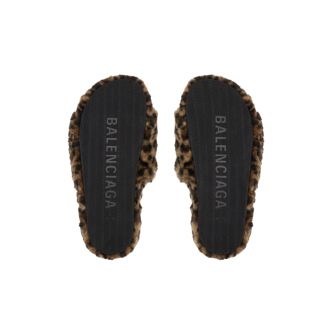 Balenciaga Leopard Fur Slides